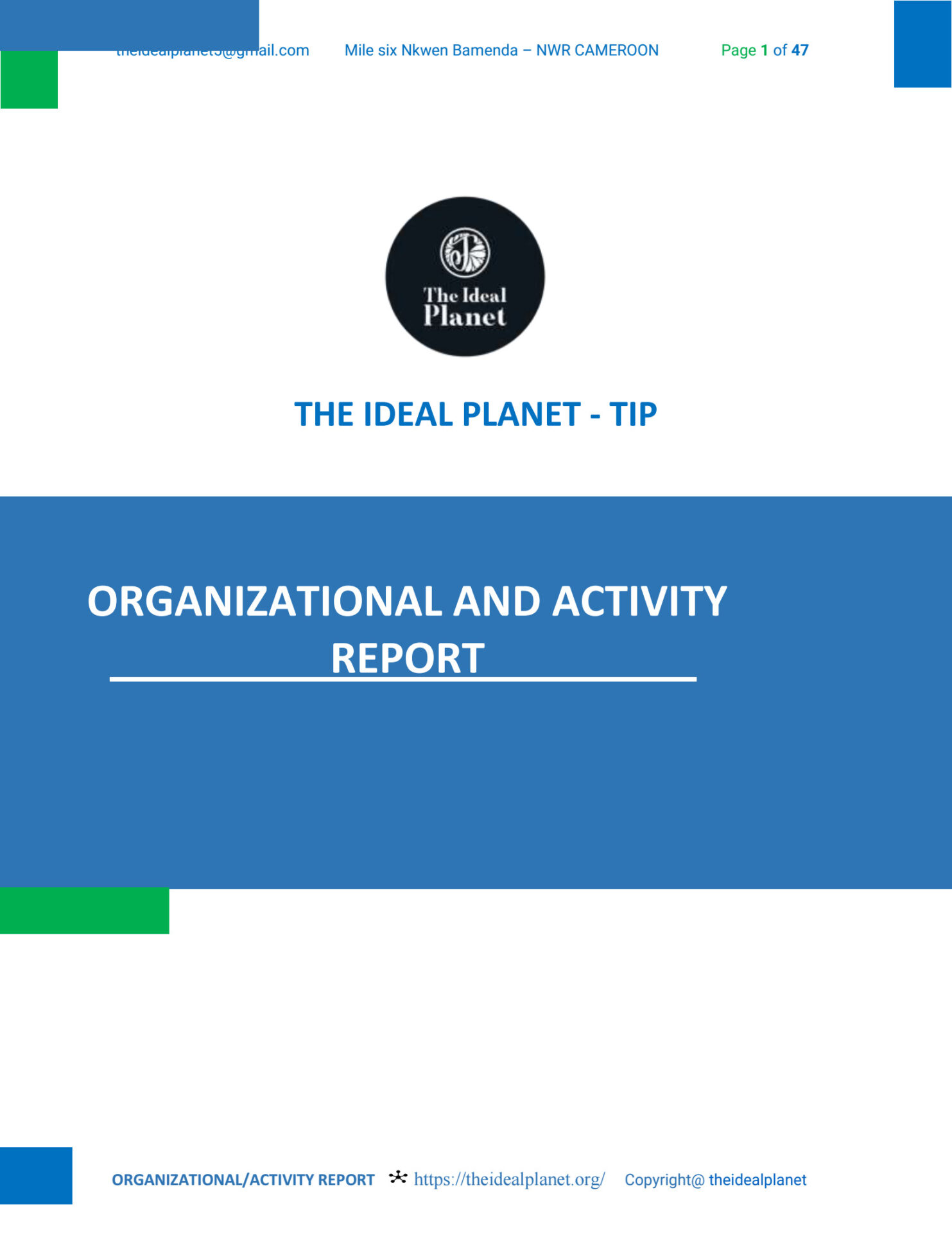 READ OUR ACTIVITY REPORT